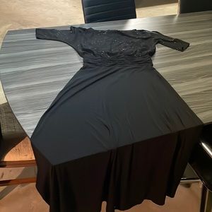 Black long dress with shirt sleeves